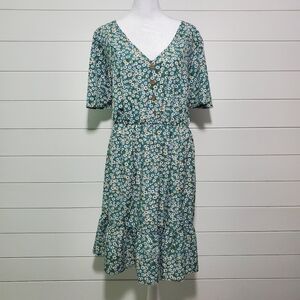 Emery Rose Floral Pattern Summer Midi‎ Dress. Size: 3XL